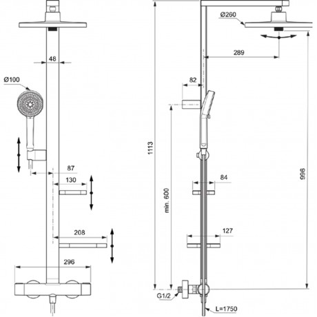 BD583SI Ceratherm ALU - Душ Система с Термостат 